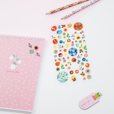 Наклейки гелевые MESHU "Meadow", 10*22см, 74 наклейки, инд. уп., европодвес RE-MS_42780