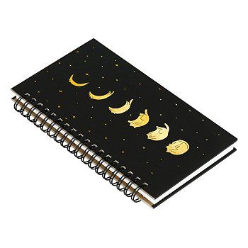 Записная книжка 95 x 175 мм 96л. MESHU "Black cat" на гребне, мат. ламинация, твердая обложка, тиснение фольгой RE-MS_52916