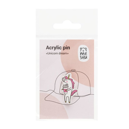 Значок акриловый MESHU "Unicorn dream" 2.2 x 3.7 см, прямая УФ-печать RE-MS_47430