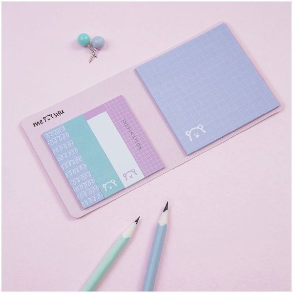 Флажки-закладки и самоклеящиеся блоки в наборе MESHU "Dew" 74 x 74 мм 60 x 15 мм по 25 л RE-MS_87491