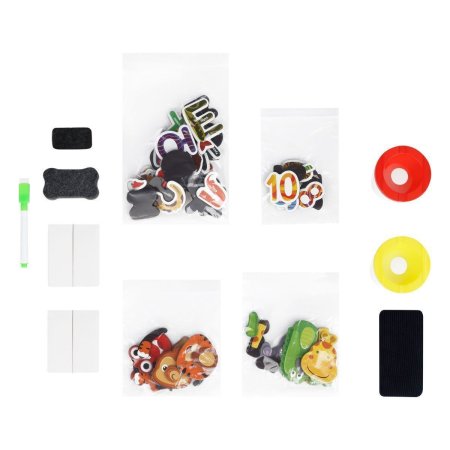 Доска-мольберт ТРИ СОВЫ двусторонняя, меловая/магнитно-маркерная, напольная, растущая + аксессуары RE-MMD_49200