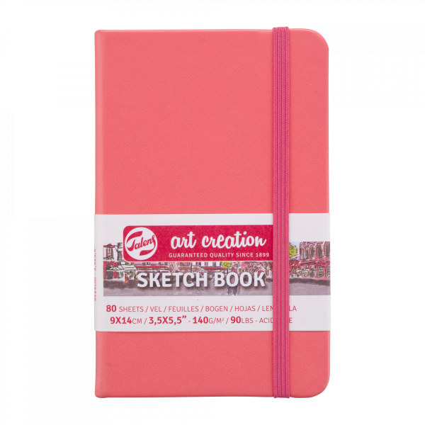 Блокнот для зарисовок ART CREATION 140 г/м2 9 x 14 см 80 л, твердая обложка, коралловая MP9314311M