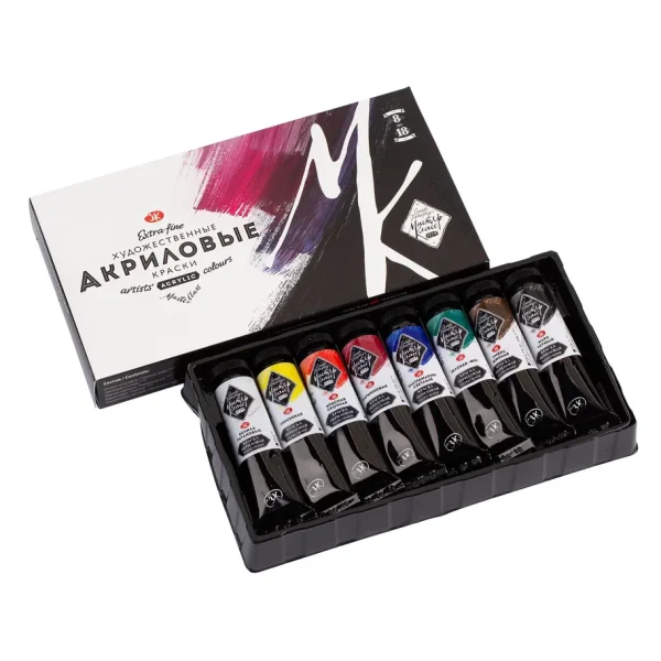 Набор акриловых красок МАСТЕР-КЛАСС 8 шт х 18 мл, картон NP-12341317