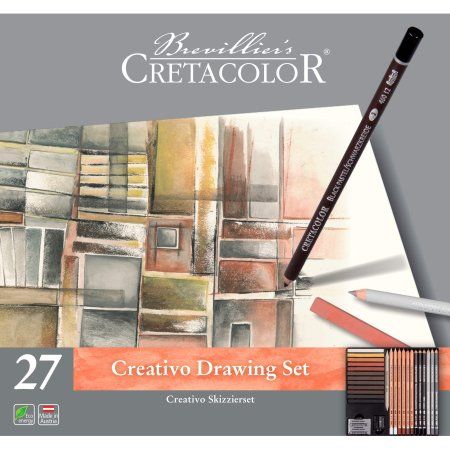 Набор для эскизов CRETACOLOR Creativo 27 предметов, мет.пенал CR40031