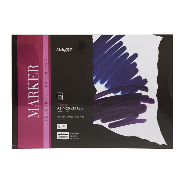Альбом для рисования маркерами MayArt 75 г/м2 A3 420 x 297 мм 25 л, гладкая, склейка MA00371