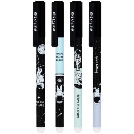 Ручка гелевая стираемая MESHU "Space Traveler" синяя, 0,5мм, корпус ассорти, софт-тач RE-MS_54124