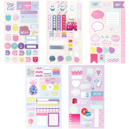 Набор бумажных наклеек MESHU "Bright moment" 5 шт RE-MS_43770