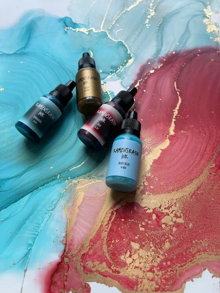 Набор для рисования спиртовыми (алкогольными) чернилами Kamenskaya Ink №4, 4 x 15 мл K-00-00000573