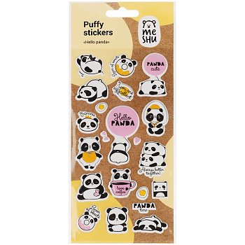 Наклейки объемные MESHU "Hello panda" 10 x 19 см RE-MS_36959