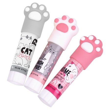 Клей-карандаш MESHU с топпером "Paw" 8 г, ассорти, ПВП RE-MS_45451