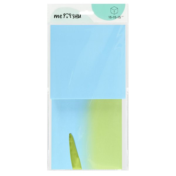 Коробка складная подарочная MESHU "Duotone. Blue-Green gradient", (15*15*15см), с лентой RE-MS_54172