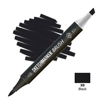 Маркер SKETCHMARKER Brush двухсторонний на спирт.основе XB Черный MPSMB-XB