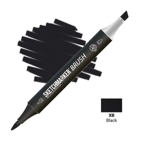 Маркер SKETCHMARKER Brush двухсторонний на спирт.основе XB Черный MPSMB-XB