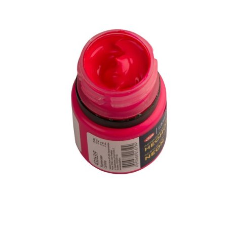 Краска акриловая DECOLA флуоресцентный (неоновый), банка 20 мл, 319 Карминовая NP-4326319