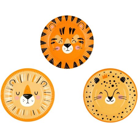 Тарелки бумажные MESHU "Wild cats" 18 см, 6 шт RE-MS_55437