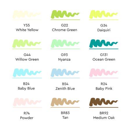 Набор маркеров SKETCHMARKER Brush Spring Set 12 шт Весна + сумка органайзер MPSMB-12SPRNG