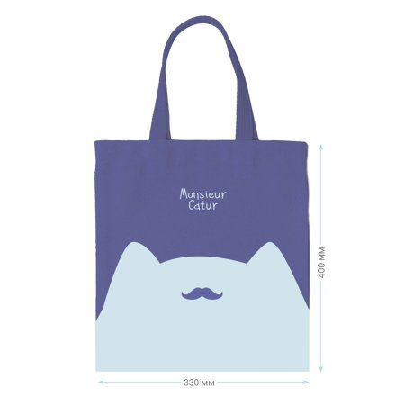 Сумка-шоппер MESHU "Monsieur" 33 x 40 см, канвас, с карманом RE-MS_50142