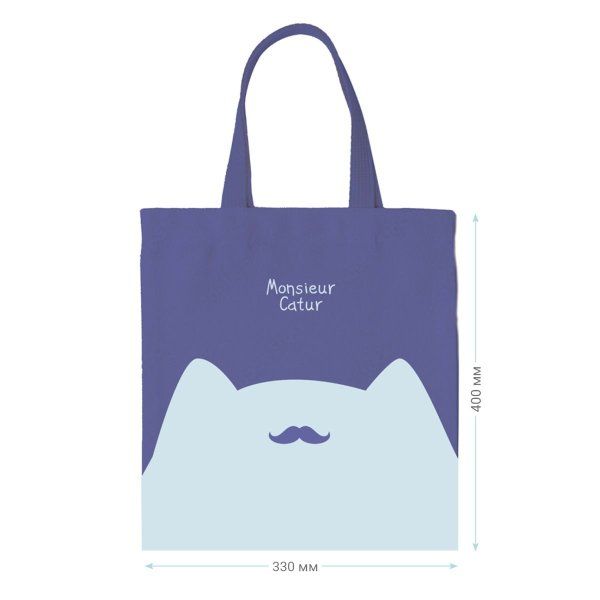 Сумка-шоппер MESHU "Monsieur" 33 x 40 см, канвас, с карманом RE-MS_50142