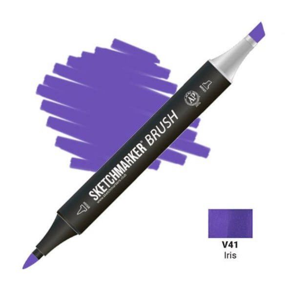 Маркер SKETCHMARKER Brush двухсторонний на спирт.основе V41 Ирис MPSMB-V41