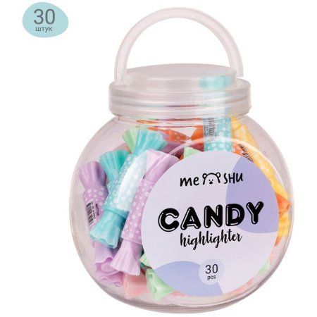 Текстовыделитель двусторонний MESHU "Candy" мини, 2/4 мм, пулевидный/скошенный, ассорти RE-MS_HL50554