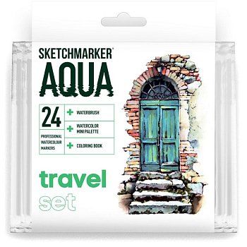Набор акварельных маркеров SKETCHMARKER Aqua Travel Set 24 цв MPSMA-24TRAV
