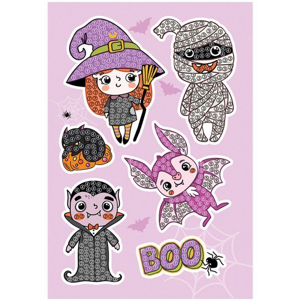 Алмазная мозаика, наклейки ТРИ СОВЫ "Кошмарики" пакет с европодвесом RE-АМН_48216