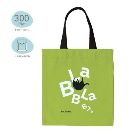 Сумка-шоппер MESHU "Bla bla" 33 x 40 см, канвас, с карманом RE-MS_50141