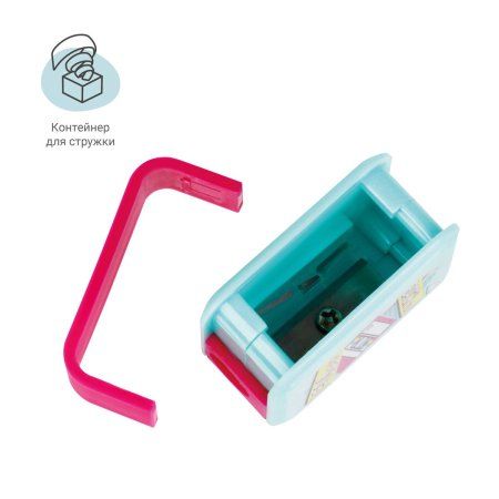 Точилка пластиковая MESHU "90s party" 1 отверстие, ассорти RE-MS_45327