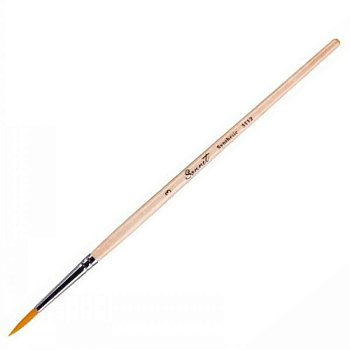 Кисть колонок микс СОНЕТ круглая 1 шт короткая лакированная ручка №3 NP-111203