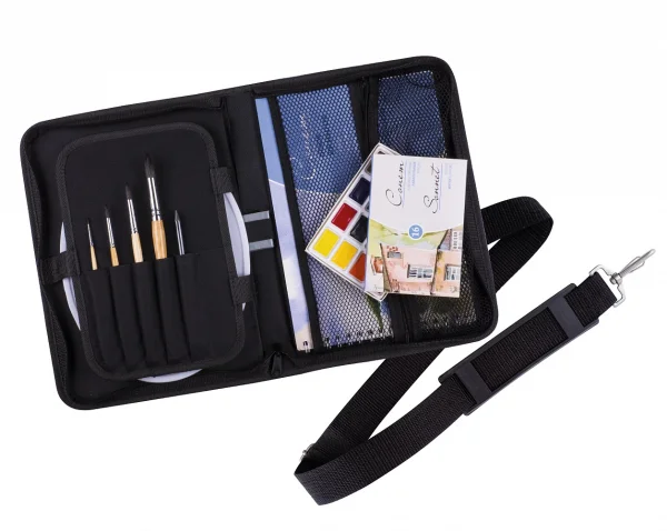 Сумка для художника СОНЕТ 35 x 24 x 4.5 см, с внутренними отделениями и ремнем, черная NP-174451318