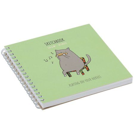 Скетчбук 60л. 150 x 150 мм MESHU "Harmonicat" 120 г/м2, на гребне, выб. лак, soft-touch RE-MS_44866