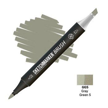 Маркер SKETCHMARKER Brush двухсторонний на спирт.основе GG5 Серо зеленый 5 MPSMB-GG5