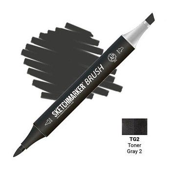 Маркер SKETCHMARKER Brush двухсторонний на спирт.основе TG2 Тонированный серый 2 MPSMB-TG2