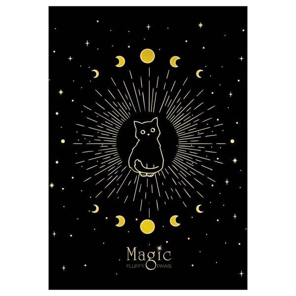 Тетрадь 80л. A5 клетка MESHU "Black cat" на гребне, двойная обложка, мат.ламин, фольгир. RE-MS_53951