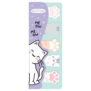 Флажки-закладки MESHU "Meow paw" 20 л, 5 цветов, европодвес RE-MS_54265