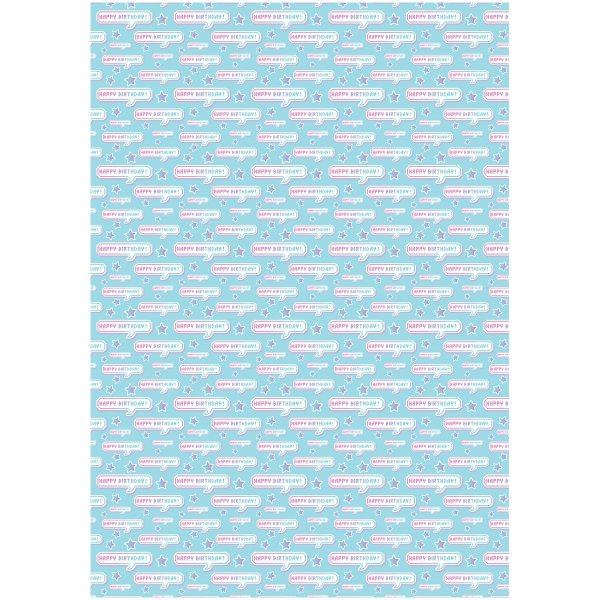 Упаковочная бумага глянцевая MESHU "Happy Birthday" 1л. 70 x 100 см 80 г/м2 RE-MS_53474