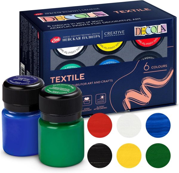 Набор акриловых красок по ткани DECOLA 6 шт х 20 мл, картон NP-4141025