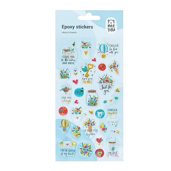 Наклейки гелевые MESHU "Key to heart", 10*22см, фольга, 32 наклейки, инд. уп., европодвес RE-MS_42770