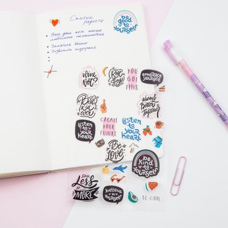 Наклейки ПВХ MESHU "Be cool" 10 x 21 см, 31 накл, инд. уп., европодвес RE-MS_42728