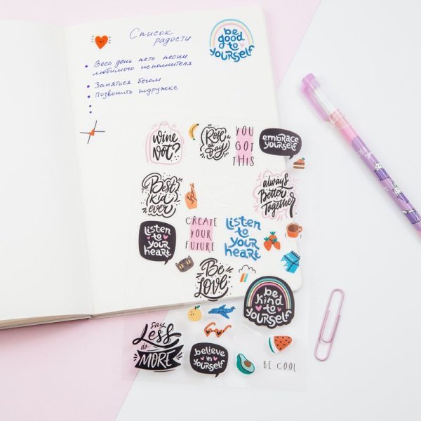 Наклейки ПВХ MESHU "Be cool" 10 x 21 см, 31 накл, инд. уп., европодвес RE-MS_42728