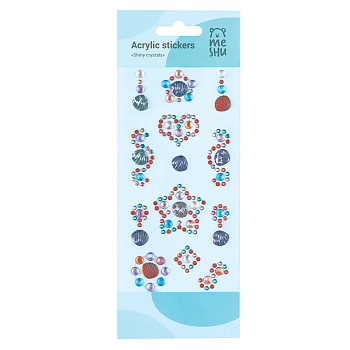Наклейки акриловые MESHU "Shiny crystals", 23*9см, стразы, 140 наклеек, инд. уп., европодвес RE-MS_36668