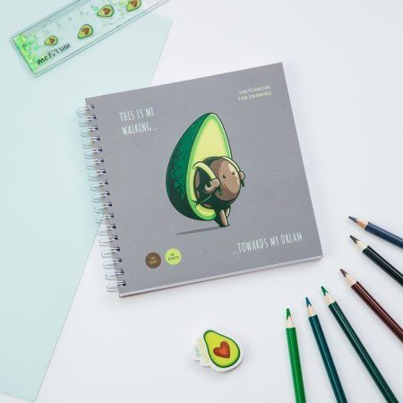 Скетчбук 60л. 150 x 150 мм MESHU "Avocadreams" 120 г/м2, на гребне RE-MS_44873