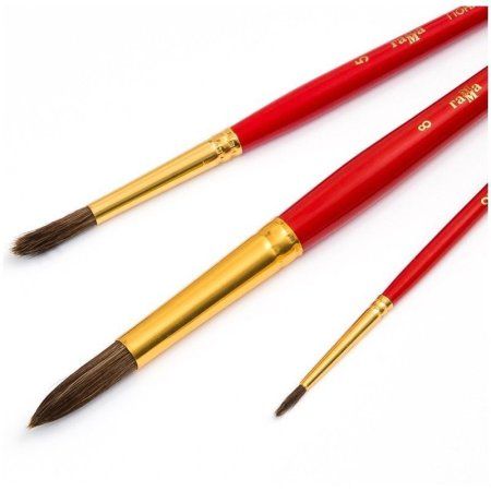 Набор кистей ГАММА "Классические" 3 шт пони, круглые №2, 5, 8, блистер, европодвес RE-280618.09.03