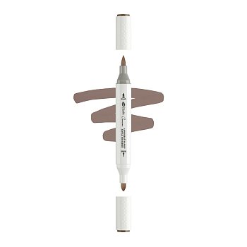 Маркер акриловый двусторонний СОНЕТ перо кисть/пуля 1 шт Y762 коричневый NP-273-Y762