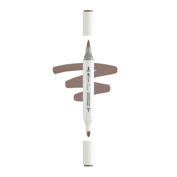 Маркер акриловый двусторонний СОНЕТ перо кисть/пуля 1 шт Y762 коричневый NP-273-Y762