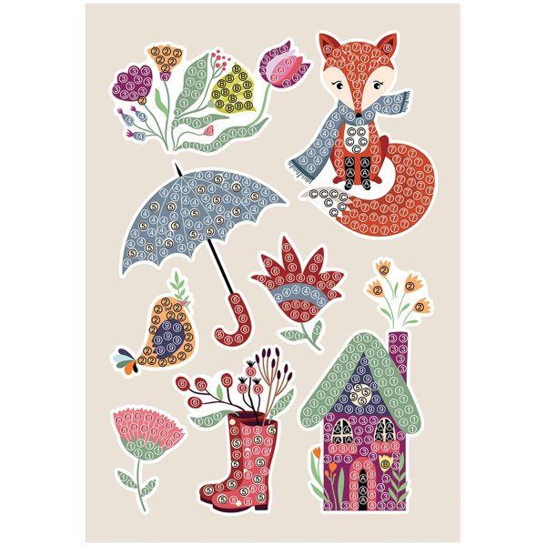 Алмазная мозаика, наклейки ТРИ СОВЫ "Лисичка" пакет с европодвесом RE-АМН_48208