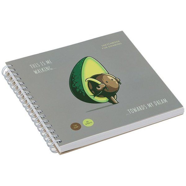 Скетчбук 60л. 150 x 150 мм MESHU "Avocadreams" 120 г/м2, на гребне RE-MS_44873