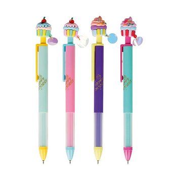 Ручка шариковая автоматическая MESHU "Sweets" синяя, 0.5 мм, грип, корпус ассорти RE-MS_60980