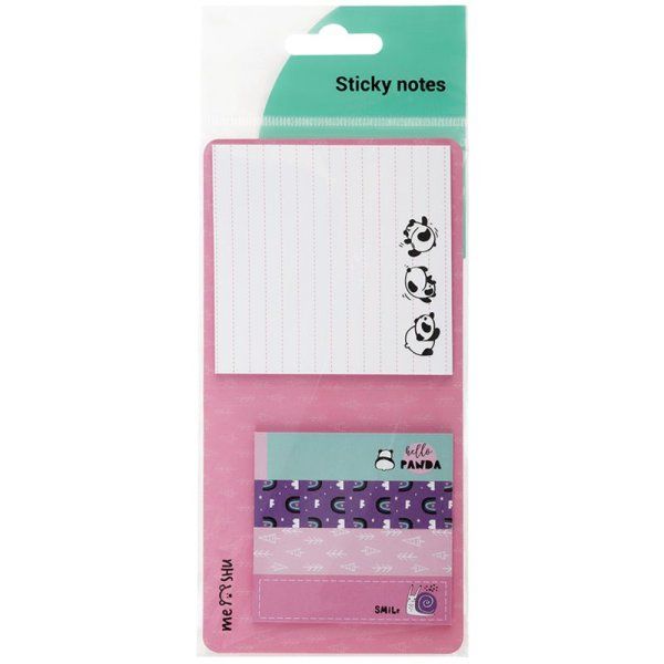 Флажки-закладки и самоклеящиеся блоки в наборе MESHU "Cute friends" 74 x 74 мм 60 x 15 мм 25 л европодвес RE-MS_87835