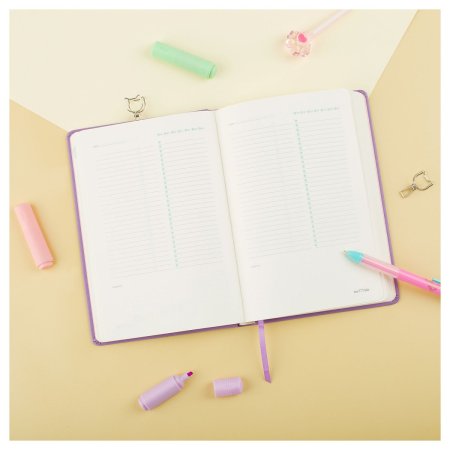 Ежедневник недатированный А5 136л. MESHU "Magic. Catffee house" кожзам, тон. блок, аппликация с анимированным изображением, закладка-ляссе RE-MS_53616